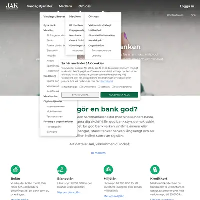 jak.se startsida 2022
