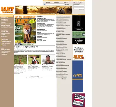 Jaktjournalen, www.jaktjournalen.se startsida 2007