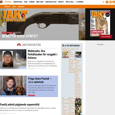 Jaktjournalen, www.jaktjournalen.se startsida 2018
