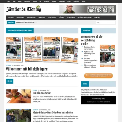 JÄMTLANDS TIDNING startsida 2016