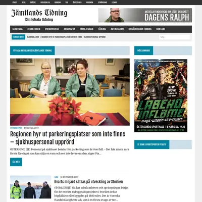 JÄMTLANDS TIDNING startsida 2019