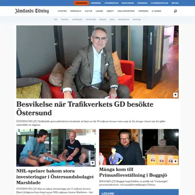 JÄMTLANDS TIDNING startsida 2023