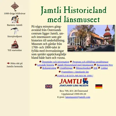 Jamtli, jamtli.com startsida 1999