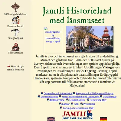 Jamtli, jamtli.com startsida 2001
