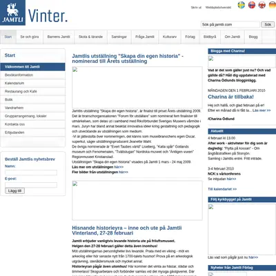 Jamtli, jamtli.com startsida 2010