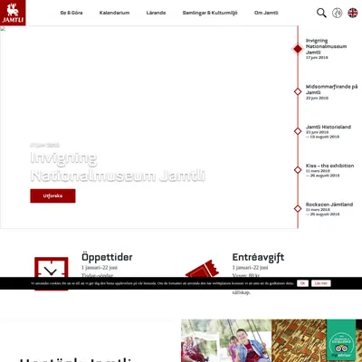 Jamtli, jamtli.com startsida 2018