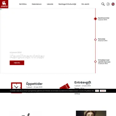 Jamtli, jamtli.com startsida 2019