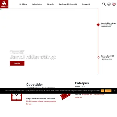 Jamtli, jamtli.com startsida 2021