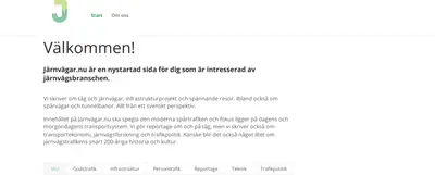 jarnvagar.nu startsida 2020