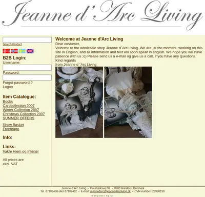 Jeanne d’Arc Living startsida 2007