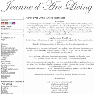 Jeanne d’Arc Living startsida 2008