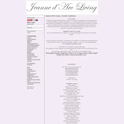 Jeanne d’Arc Living startsida 2009