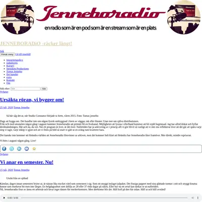 Jenneboradio startsida 2020