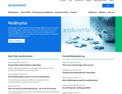 www.jernkontoret.se startsida 2021