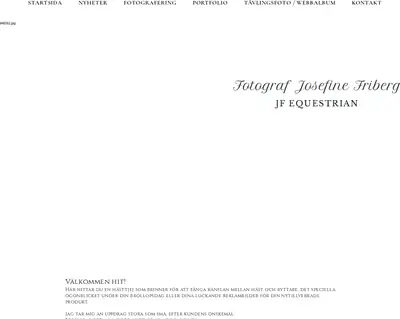 JF equestrian, www.jfequestrian.se startsida 2023