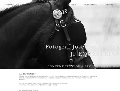 JF equestrian, www.jfequestrian.se startsida 2025