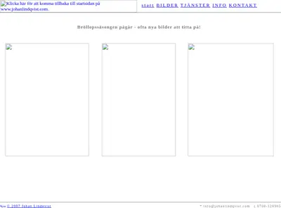 johanlindqvist.com startsida 2007
