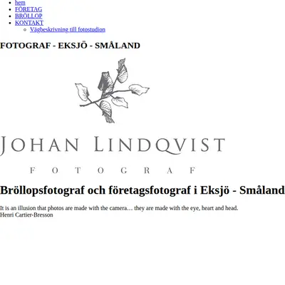 johanlindqvist.com startsida 2021