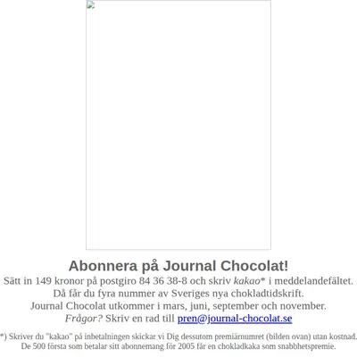 Journal Chocolat startsida 2005