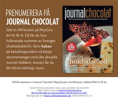 Journal Chocolat startsida 2007
