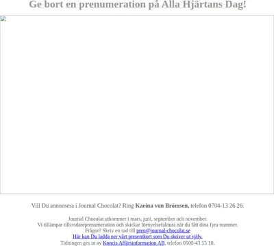 Journal Chocolat startsida 2010
