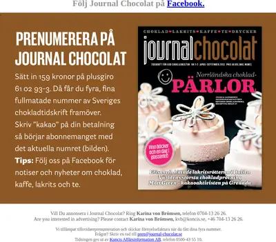 Journal Chocolat startsida 2013