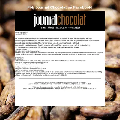 Journal Chocolat startsida 2015