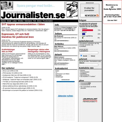 www.journalisten.se startsida 2006