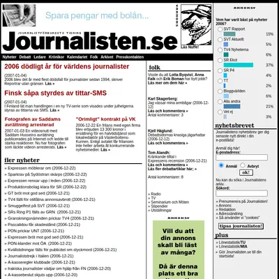 www.journalisten.se startsida 2007
