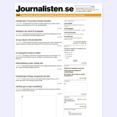 www.journalisten.se startsida 2008