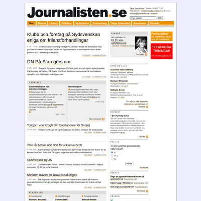 www.journalisten.se startsida 2009
