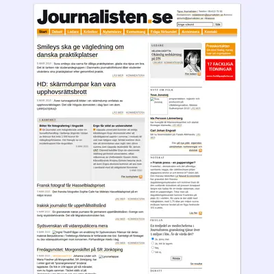 www.journalisten.se startsida 2010