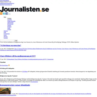 www.journalisten.se startsida 2012