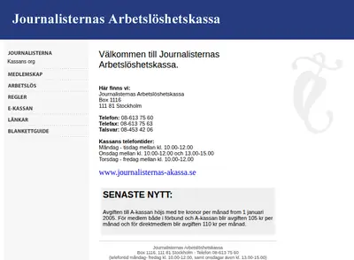 http://journalisternas-akassa.se/ startsida 2005
