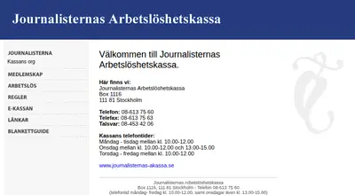 http://journalisternas-akassa.se/ startsida 2006