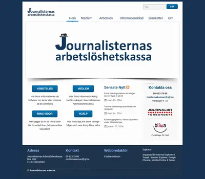 http://journalisternas-akassa.se/ startsida 2014