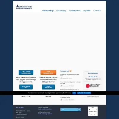 http://journalisternas-akassa.se/ startsida 2019