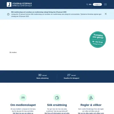 http://journalisternas-akassa.se/ startsida 2025