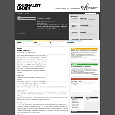 journalistlinjen.nu startsida 2012