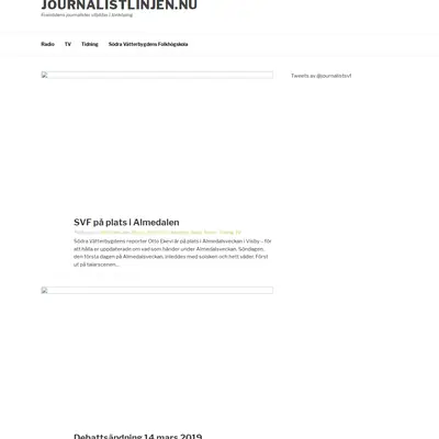 journalistlinjen.nu startsida 2019