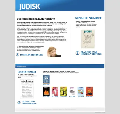 Judisk Krönika startsida 2007