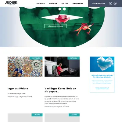 Judisk Krönika startsida 2018