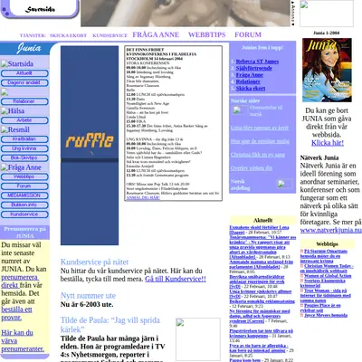 Junia startsida 2004