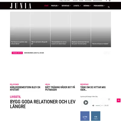 Junia startsida 2018