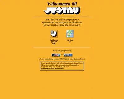 JustNu startsida 1997
