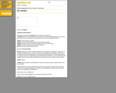 JustNu startsida 2003
