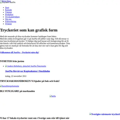 JustNu startsida 2012
