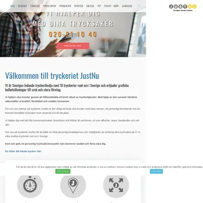 JustNu startsida 2020