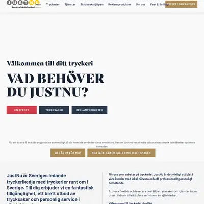 JustNu startsida 2023