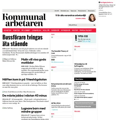 Kommunalarbetaren startsida 2016